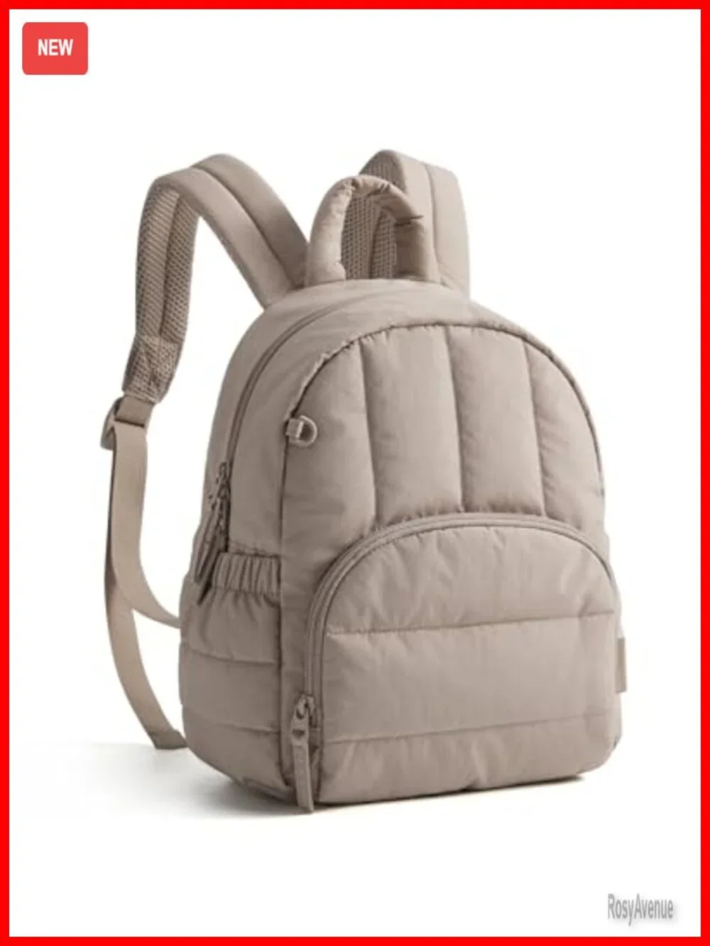Mini Quilted Puffer Backpack, Lightweight Water-Resistant Travel Daypack